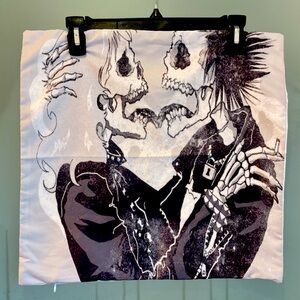 NWT LOVE KILLS Sid & Nancy Inspired Punk Rock Decorative Throw Pillow Cover